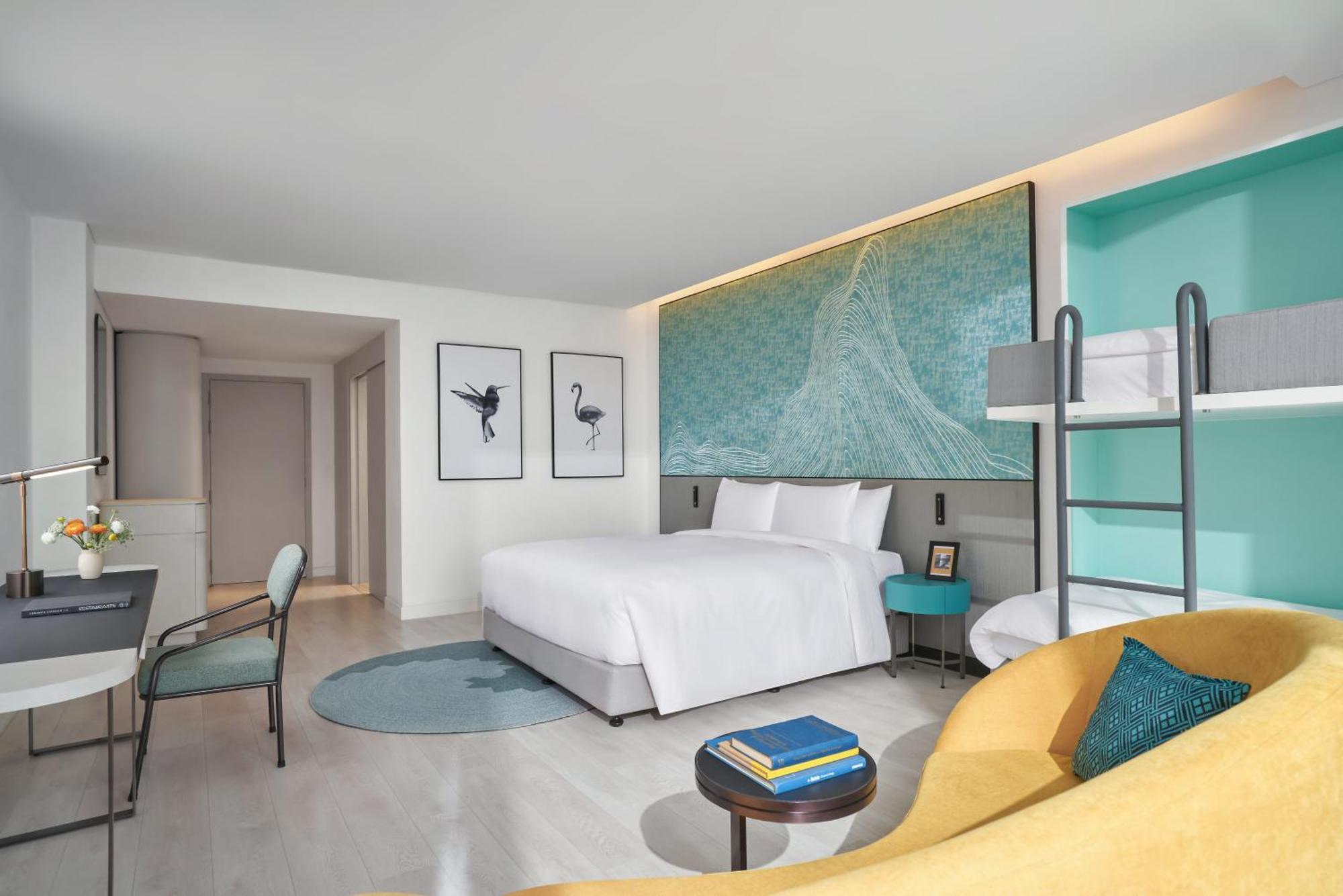 Family City View with One King and One Bunk Bed