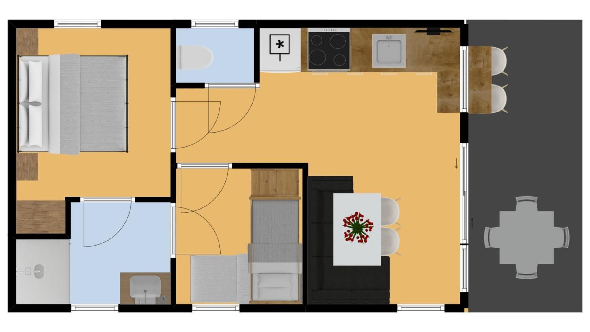 Chalet met 2 Slaapkamers