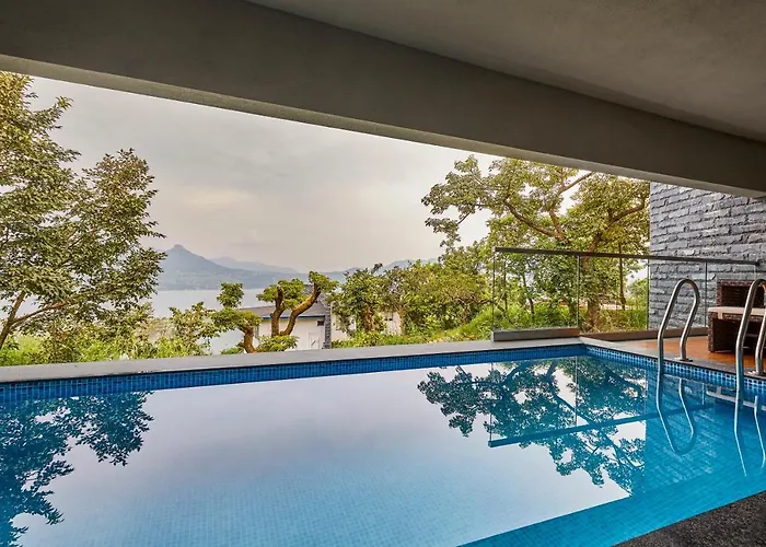 Vacation rental: Saffronstays Yahvi Waters By Kosha Villas - 2-Br Villa Near Pawna Lake With Infinity Pool And Bonfire Setup